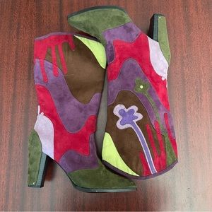 NWOT Michael Antonio Geometric Faux Suede Cowboy Boots Size 9